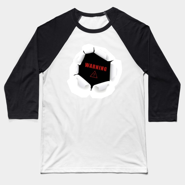 Warning Baseball T-Shirt by Sauher